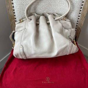 Cole Haan Cream Pebbled Leather Tote